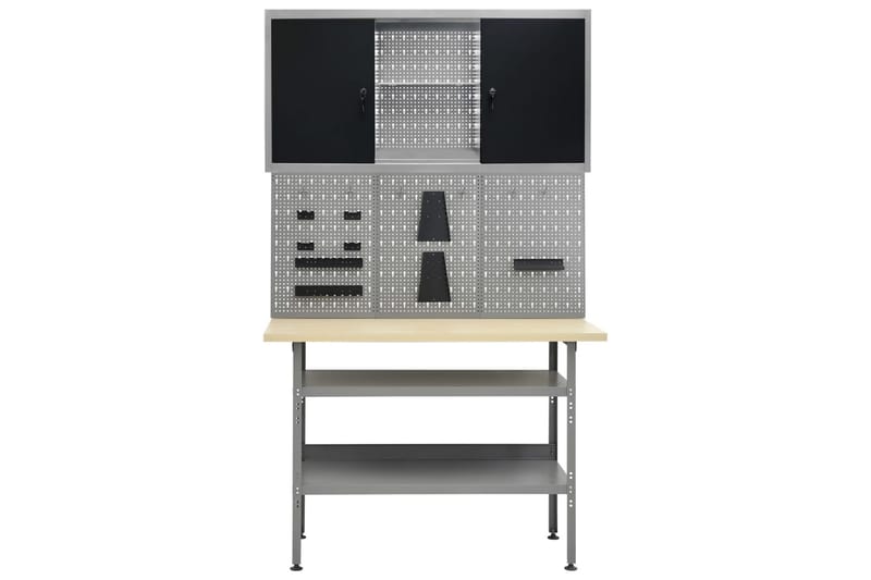 Arbejdsbænk Med 3 Vægpaneler Og 1 Skab - Hus & renovering - Garage & værksted - Garageinteriør & garageopbevaring