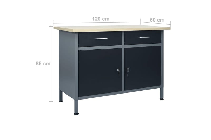 Arbejdsbænk Med 3 Vægpaneler Og 1 Skab - Hus & renovering - Garage & værksted - Garageinteriør & garageopbevaring