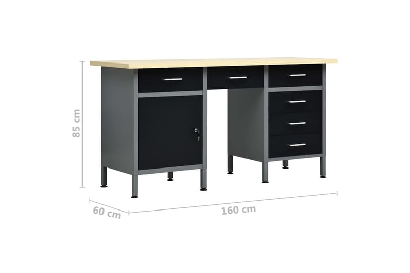 Arbejdsbænk Med 4 Vægpaneler - Hus & renovering - Garage & værksted - Garageinteriør & garageopbevaring