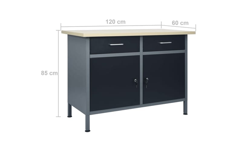 Arbejdsbænk Med Tre Vægpaneler - Hus & renovering - Garage & værksted - Garageinteriør & garageopbevaring