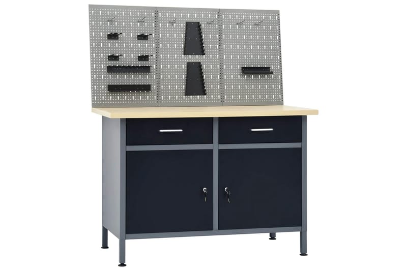 Arbejdsbænk Med Tre Vægpaneler - Hus & renovering - Garage & værksted - Garageinteriør & garageopbevaring