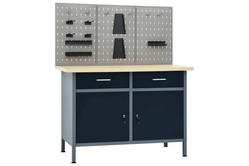 Arbejdsbænk Med Tre Vægpaneler - Hus & renovering - Garage & værksted - Garageinteriør & garageopbevaring