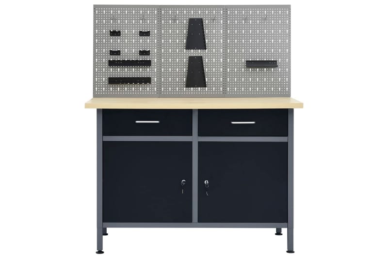 Arbejdsbænk Med Tre Vægpaneler - Hus & renovering - Garage & værksted - Garageinteriør & garageopbevaring