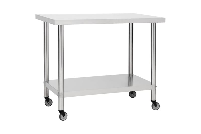 arbejdsbord med hjul til køkken 100x45x85 cm rustfrit stål - Hus & renovering - Garage & værksted - Garageinteriør & garageopbevaring