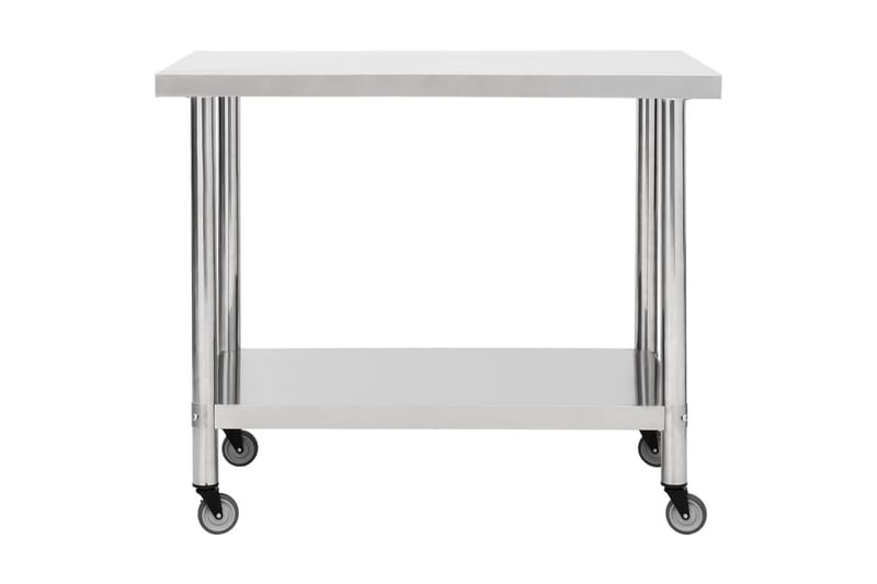 arbejdsbord med hjul til køkken 100x45x85 cm rustfrit stål - Garageinteriør & garageopbevaring - Arbejdsbænk