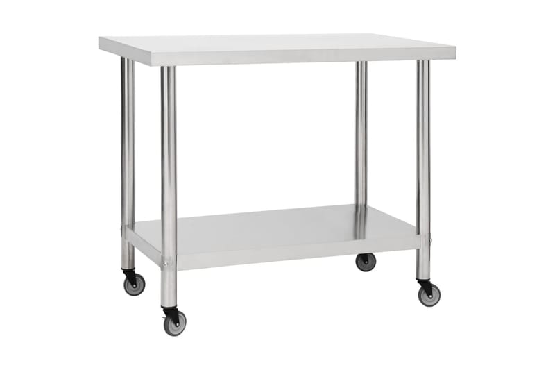 arbejdsbord med hjul til køkken 80x60x85 cm rustfrit stål - Hus & renovering - Garage & værksted - Garageinteriør & garageopbevaring
