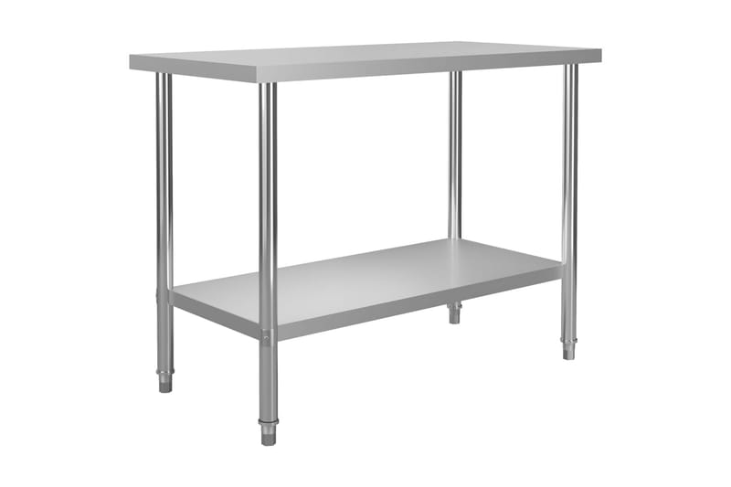 arbejdsbord til køkken 120x60x85 cm rustfrit stål - Garageinteriør & garageopbevaring - Arbejdsbænk