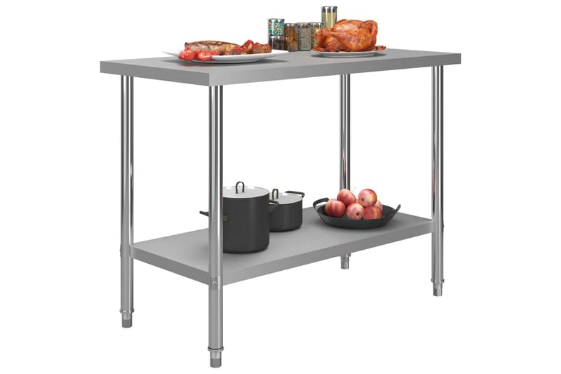 arbejdsbord til køkken 120x60x85 cm rustfrit stål - Garageinteriør & garageopbevaring - Arbejdsbænk