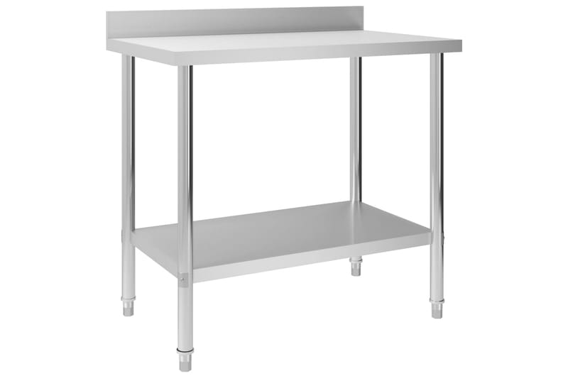 arbejdsbord til køkken m. stænkplade 100x60x93 cm rustfrit s - Hus & renovering - Garage & værksted - Garageinteriør & garageopbevaring
