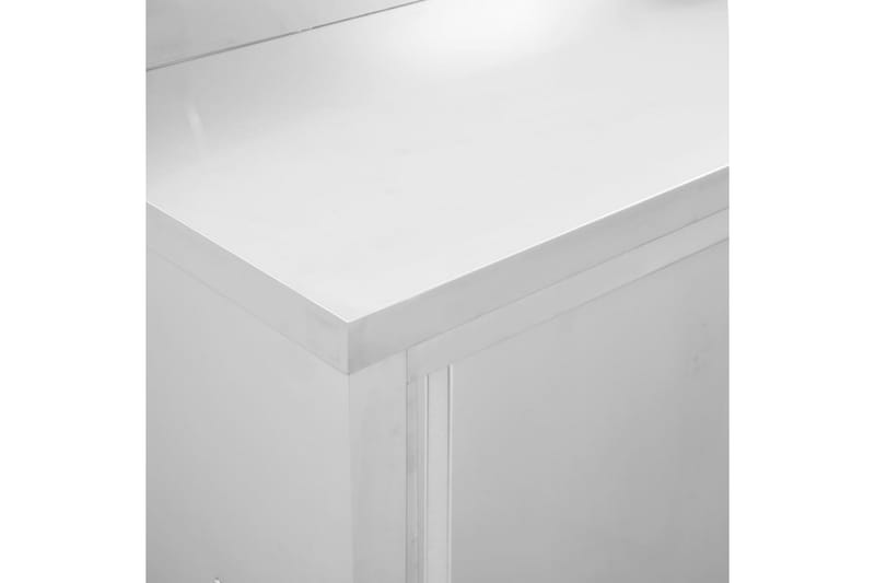 Arbejdsborde Med Skydedøre 2 Stk. 200x50x95 cm Rustfrit Stål - Hus & renovering - Garage & værksted - Garageinteriør & garageopbevaring