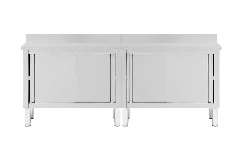 Arbejdsborde Med Skydedøre 2 Stk. 240x50x95 cm Rustfrit Stål - Hus & renovering - Garage & værksted - Garageinteriør & garageopbevaring