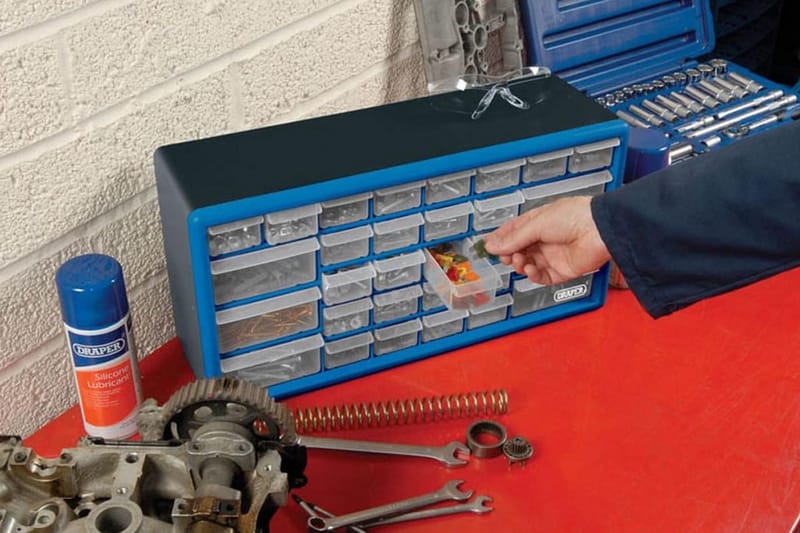 Draper Tools 30-skuffer værktøjsarrangør blå 12015 - Blå - Værktøjstaske - Garageinteriør & garageopbevaring