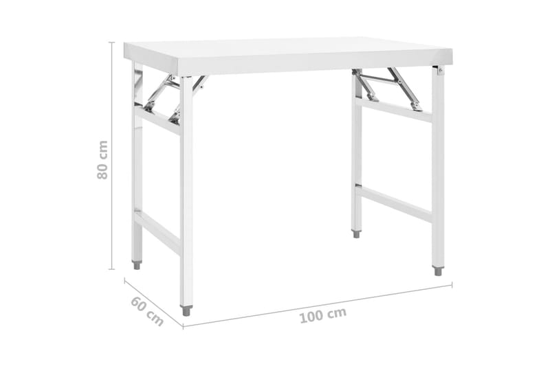 Foldbart arbejdsbord til køkken 100x60x80 cm rustfrit stål - Hus & renovering - Garage & værksted - Garageinteriør & garageopbevaring