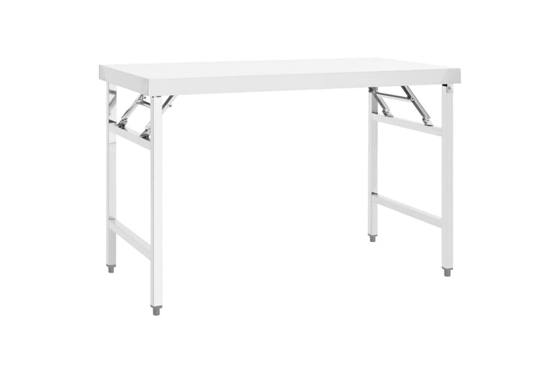 Foldbart arbejdsbord til køkken 120x60x80 cm rustfrit stål - Garageinteriør & garageopbevaring - Arbejdsbænk