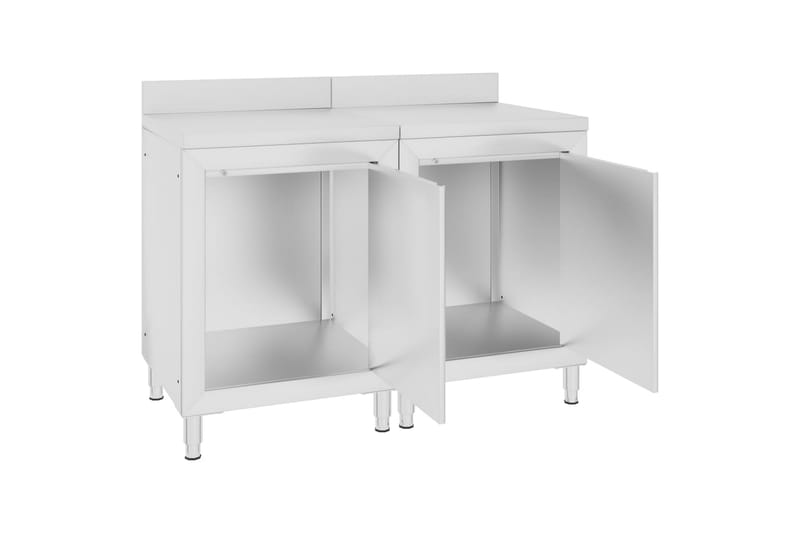 Kommercielt køkkenbord med skab 120x60x96 cm rustfrit stål - Hus & renovering - Garage & værksted - Garageinteriør & garageopbevaring