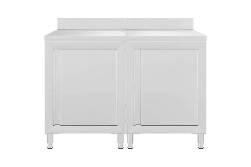 Kommercielt køkkenbord med skab 120x60x96 cm rustfrit stål - Garageinteriør & garageopbevaring - Arbejdsbænk