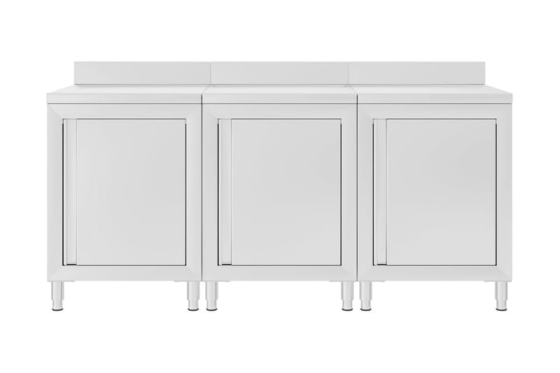 Kommercielt køkkenbord med skab 180x60x96 cm rustfrit stål - Garageinteriør & garageopbevaring - Arbejdsbænk