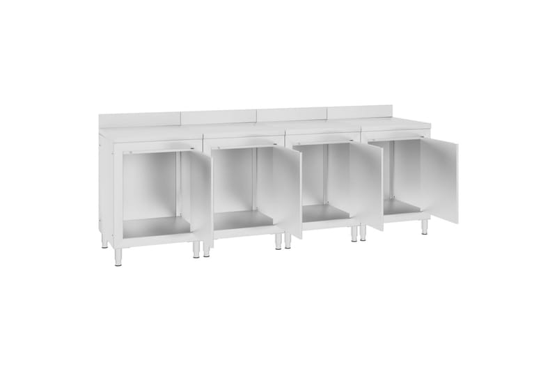 Kommercielt køkkenbord med skab 240x60x96 cm rustfrit stål - Garageinteriør & garageopbevaring - Arbejdsbænk