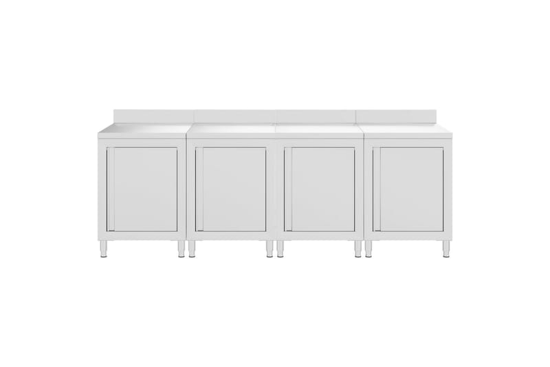 Kommercielt køkkenbord med skab 240x60x96 cm rustfrit stål - Garageinteriør & garageopbevaring - Arbejdsbænk