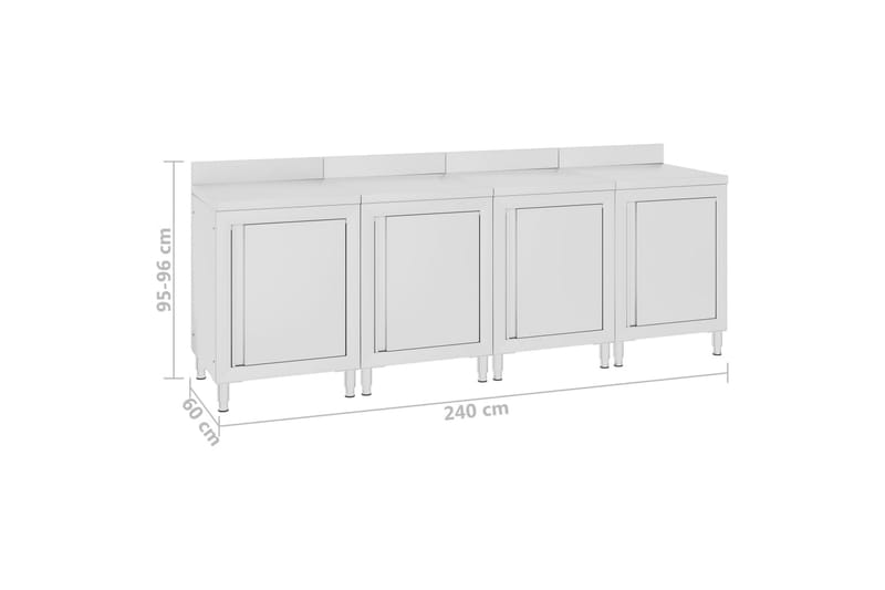 Kommercielt køkkenbord med skab 240x60x96 cm rustfrit stål - Hus & renovering - Garage & værksted - Garageinteriør & garageopbevaring