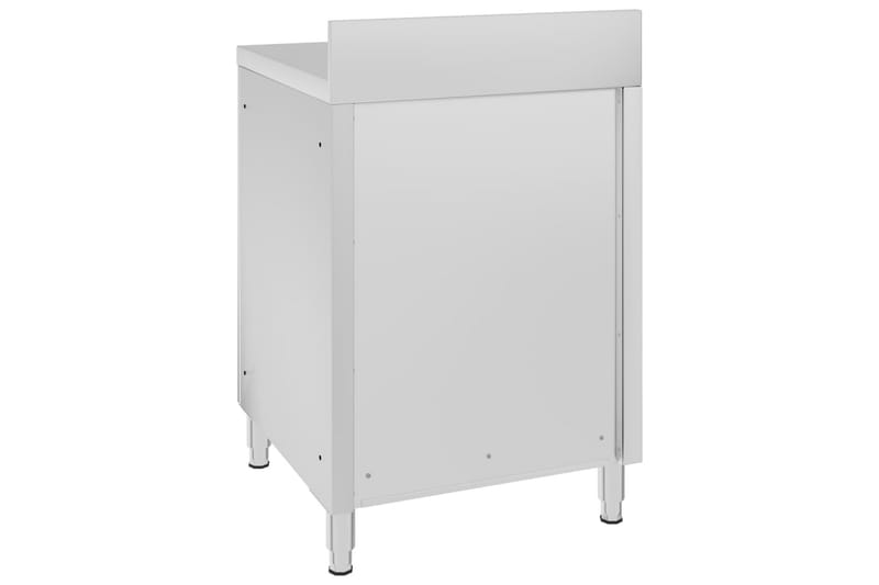 kommercielt køkkenbord med skab 60x60x96 cm rustfrit stål - Garageinteriør & garageopbevaring - Arbejdsbænk