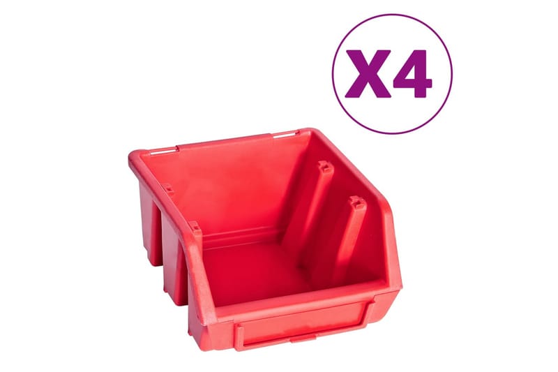 opbevaringssæt med vægpaneler 8 dele rød og sort - Rød - Sortimentkasse - Garageinteriør & garageopbevaring