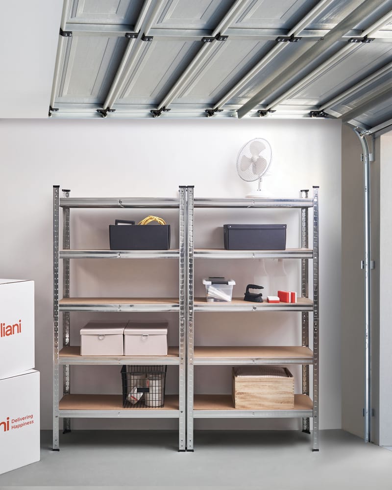 Sæt med 2 garagehylder Xitta 75 cm - Sølv/Brun - Havemøbler - Øvrigt havetilbehør - Tilbehør udendørs - Blomstereoler