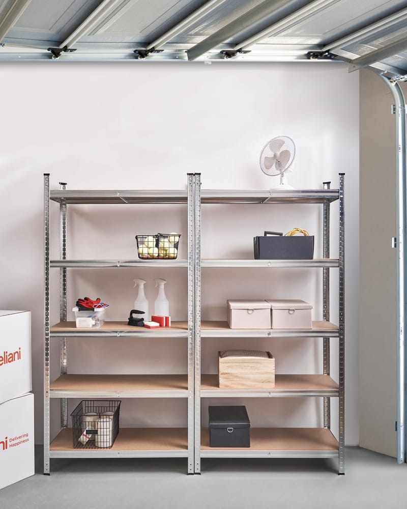 Sæt med 2 garagehylder Xitta 90 cm - Sølv/Brun - Havemøbler - Øvrigt havetilbehør - Tilbehør udendørs - Blomstereoler