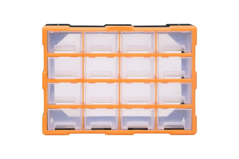 skuffereol med 16 skuffer 52x16x37 cm - Orange - Hus & renovering - Garage & værksted - Garageinteriør & garageopbevaring
