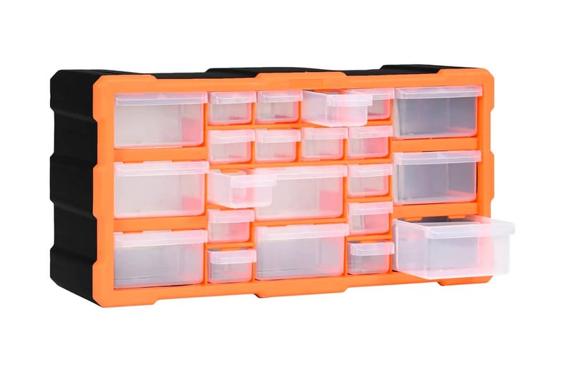 Skuffereol Med 22 Skuffer 49X16X25,5 cm - Orange - Hus & renovering - Garage & værksted - Garageinteriør & garageopbevaring