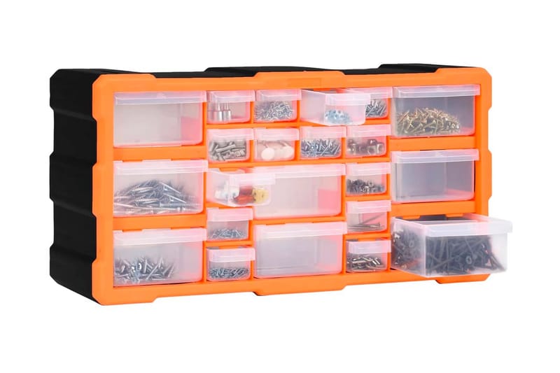 Skuffereol Med 22 Skuffer 49X16X25,5 cm - Orange - Hus & renovering - Garage & værksted - Garageinteriør & garageopbevaring