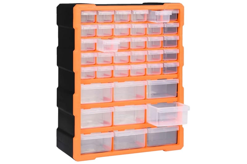 Skuffereol Med 39 Skuffer 38X16X47 cm - Orange - Hus & renovering - Garage & værksted - Garageinteriør & garageopbevaring