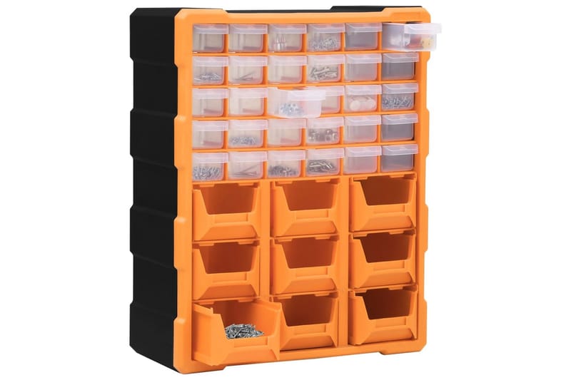 skuffereol med 39 skuffer 38x16x47 cm - Orange - Hus & renovering - Garage & værksted - Garageinteriør & garageopbevaring