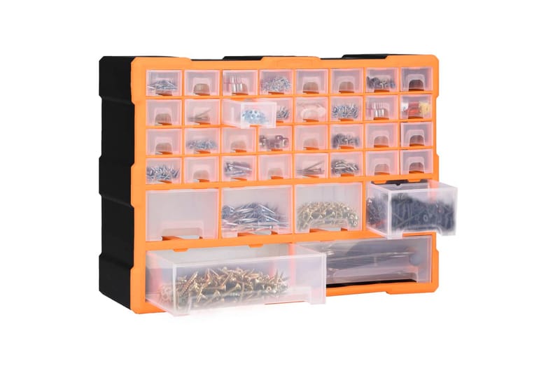 Skuffereol Med 40 Skuffer 52X16X37,5 cm - Orange - Hus & renovering - Garage & værksted - Garageinteriør & garageopbevaring
