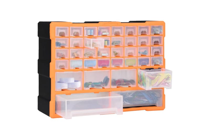 Skuffereol Med 40 Skuffer 52X16X37,5 cm - Orange - Hus & renovering - Garage & værksted - Garageinteriør & garageopbevaring