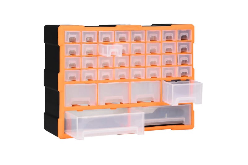 Skuffereol Med 40 Skuffer 52X16X37,5 cm - Orange - Hus & renovering - Garage & værksted - Garageinteriør & garageopbevaring
