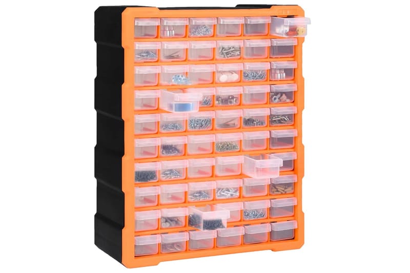 Skuffereol Med 60 Skuffer 38X16X47,5 cm - Orange - Hus & renovering - Garage & værksted - Garageinteriør & garageopbevaring