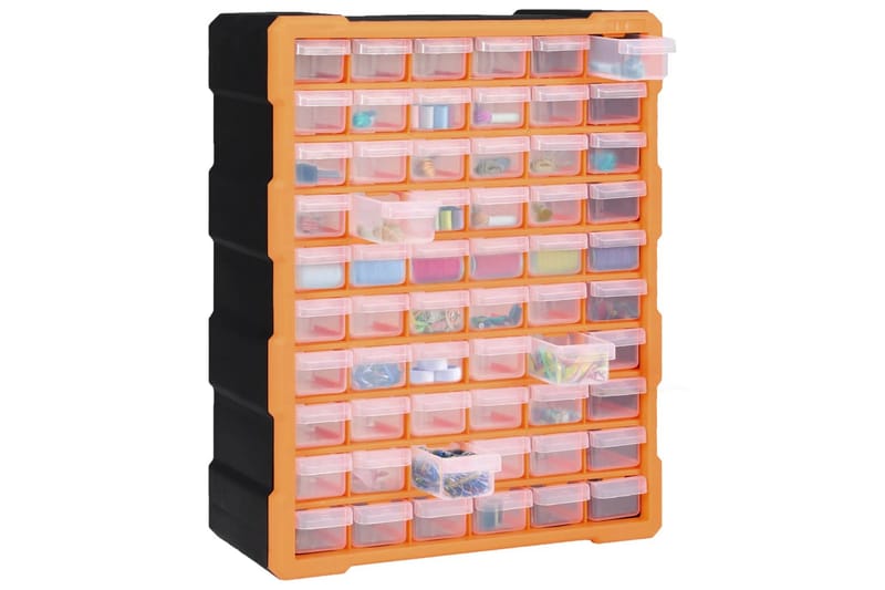 Skuffereol Med 60 Skuffer 38X16X47,5 cm - Orange - Hus & renovering - Garage & værksted - Garageinteriør & garageopbevaring