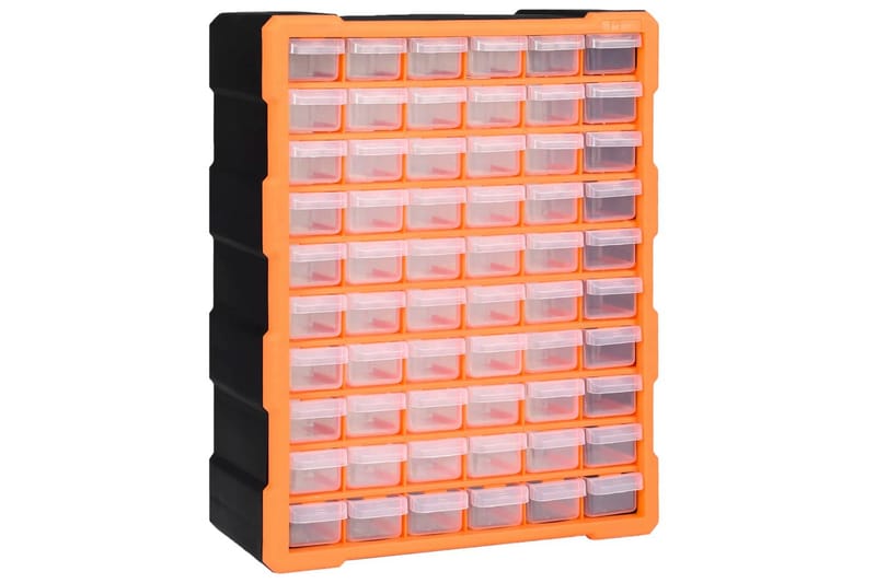 Skuffereol Med 60 Skuffer 38X16X47,5 cm - Orange - Hus & renovering - Garage & værksted - Garageinteriør & garageopbevaring