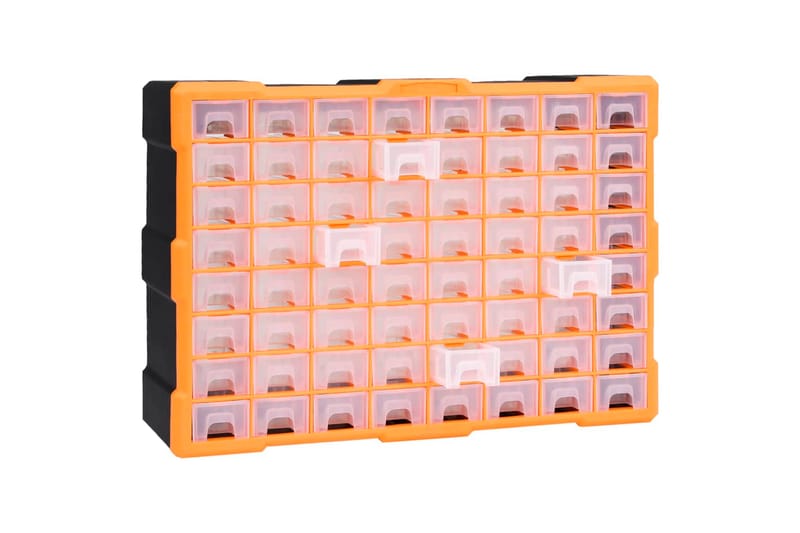 Skuffereol Med 64 Skuffer 52X16X37,5 cm - Orange - Hus & renovering - Garage & værksted - Garageinteriør & garageopbevaring