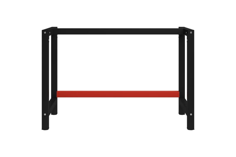 Stel til arbejdsbænk 120x57x79 cm metal sort og rød - Sort - Hus & renovering - Garage & værksted - Garageinteriør & garageopbevaring