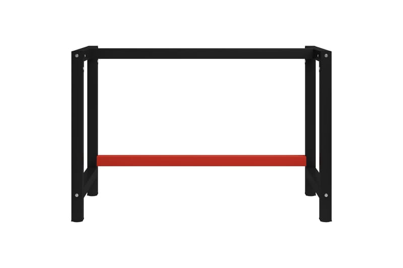 Stel til arbejdsbænk 120x57x79 cm metal sort og rød - Sort - Garageinteriør & garageopbevaring - Arbejdsbænk