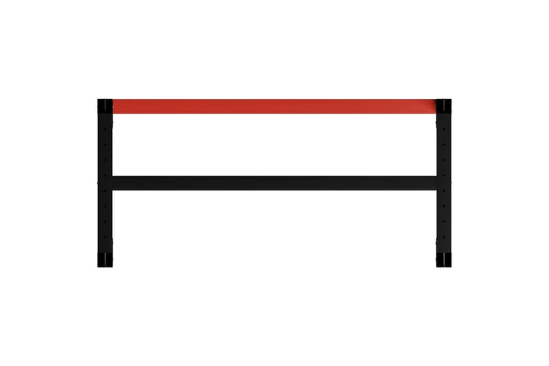 Stel til arbejdsbænk 120x57x79 cm metal sort og rød - Sort - Hus & renovering - Garage & værksted - Garageinteriør & garageopbevaring