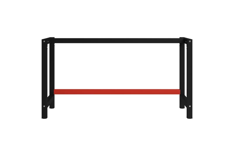Stel til arbejdsbænk 150x57x79 cm metal sort og rød - Sort - Garageinteriør & garageopbevaring - Arbejdsbænk