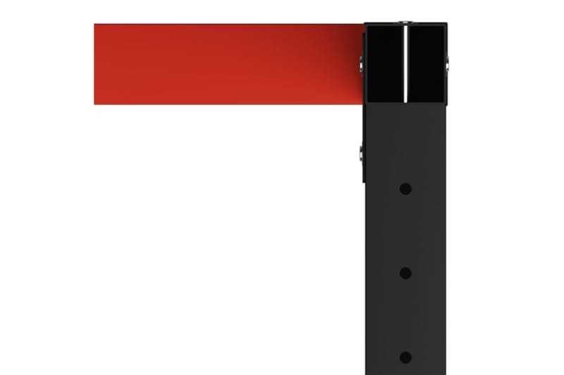 Stel til arbejdsbænk 150x57x79 cm metal sort og rød - Sort - Garageinteriør & garageopbevaring - Arbejdsbænk