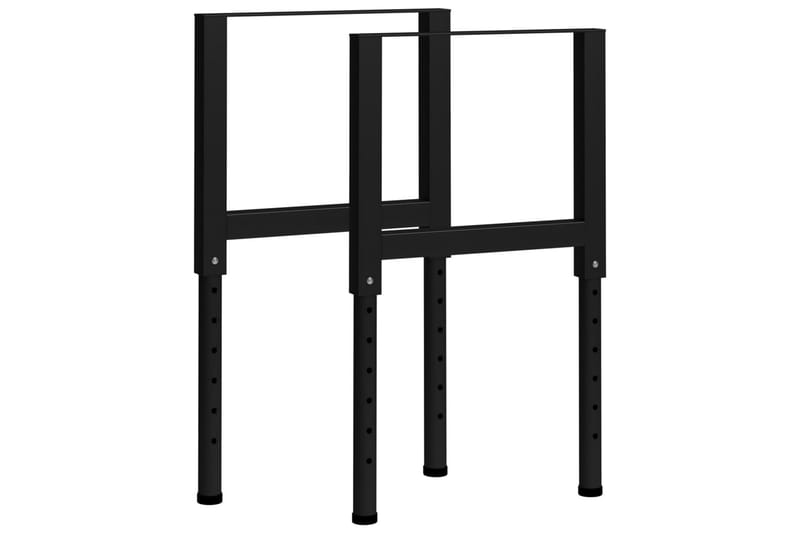 Stel til arbejdsbænk 2 stk. 55x(69-95,5) cm metal sort - Sort - Hus & renovering - Garage & værksted - Garageinteriør & garageopbevaring