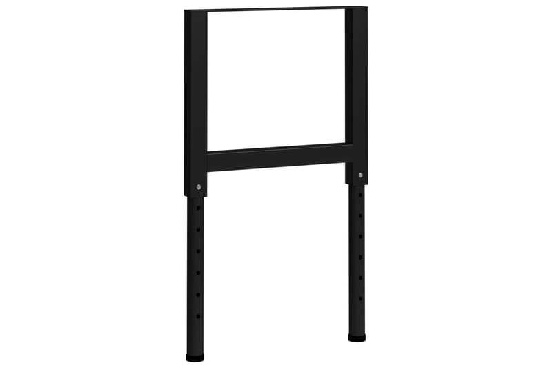 Stel til arbejdsbænk 2 stk. 55x(69-95,5) cm metal sort - Sort - Hus & renovering - Garage & værksted - Garageinteriør & garageopbevaring