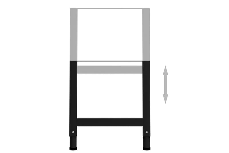 Stel til arbejdsbænk 2 stk. 55x(69-95,5) cm metal sort - Sort - Garageinteriør & garageopbevaring - Arbejdsbænk