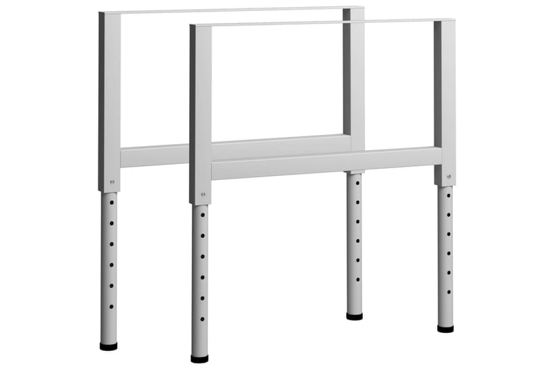 Stel til arbejdsbænk 2 stk. 85x(69-95,5) cm metal grå - Grå - Hus & renovering - Garage & værksted - Garageinteriør & garageopbevaring