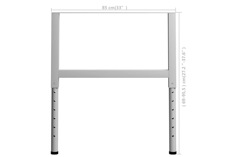 Stel til arbejdsbænk 2 stk. 85x(69-95,5) cm metal grå - Grå - Garageinteriør & garageopbevaring - Arbejdsbænk